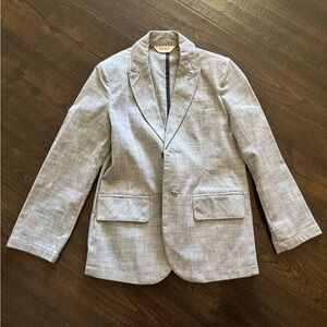 Cat & Jack Light Gray and Green Boys Blazer